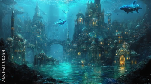 Glowing City Beneath the Waves: A Digital Underwater Masterpiece