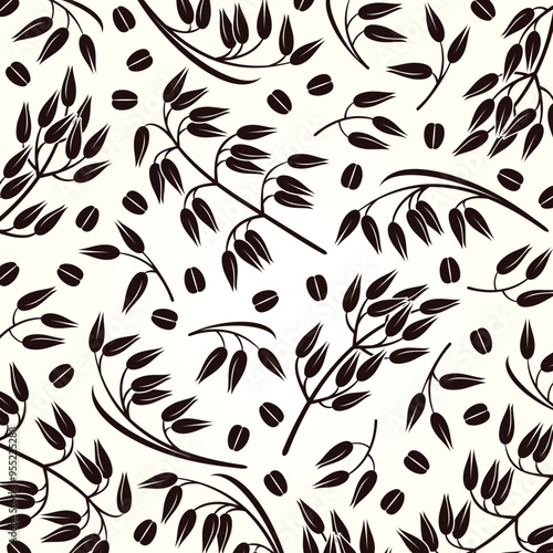 Oats pattern background set. Isolated icon oats. Vector