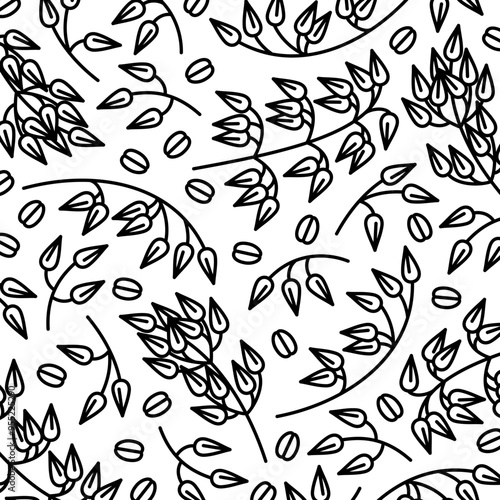 Oats pattern background set. Isolated icon oats. Vector