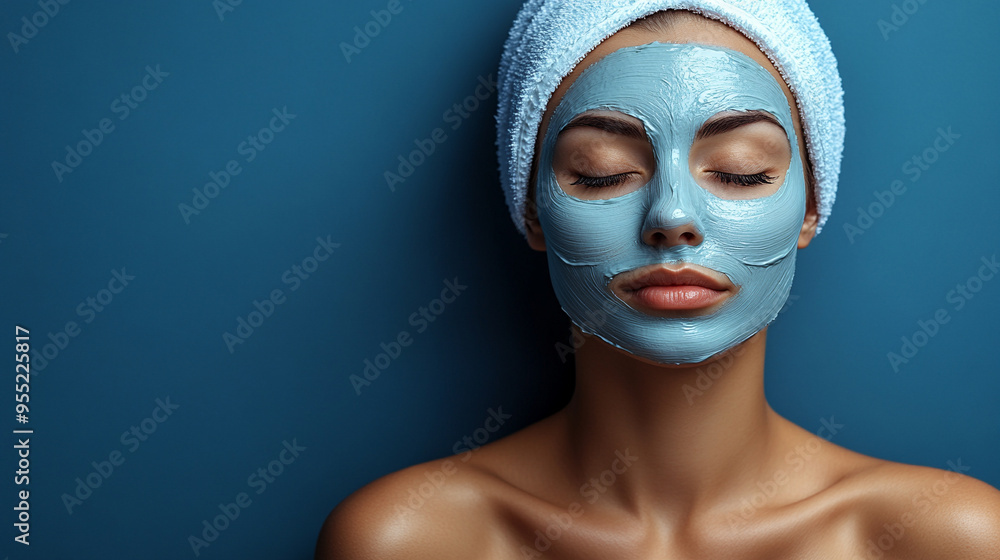woman with closed eyes enjoying a rejuvenating spa treatment, her face covered in a white beauty mask, symbolizing relaxation, self-care, and the pursuit of youthful radiance woman with closed eyes enjoying a rejuvenating spa treatment, her face covered in a white beauty mask, symbolizing relaxation, self-care, and the pursuit of youthful radiance
