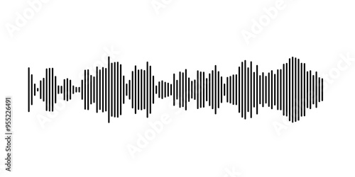 Sound wave visualization with parallel vertical lines in dynamic patterns