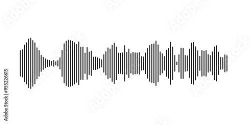 Sound wave visualization with parallel vertical lines in dynamic patterns