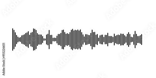 Vector art of sound waves represented by vertical line patterns