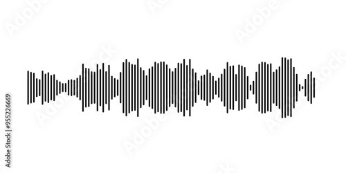 Sound wave visualization with parallel vertical lines in dynamic patterns