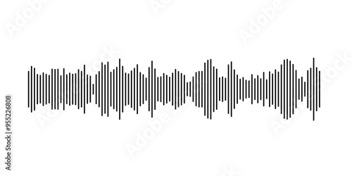 Abstract audio representation featuring vertical lines and rhythmic waves