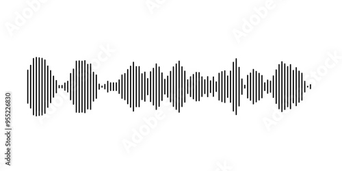 Abstract audio representation featuring vertical lines and rhythmic waves