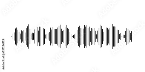 Abstract audio representation featuring vertical lines and rhythmic waves