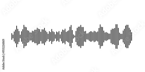 Abstract audio representation featuring vertical lines and rhythmic waves