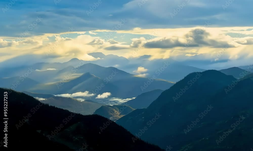 Majestic Mountain Range at Sunset Majestic Mountain Range at Sunset