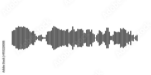 Vector art of sound waves represented by vertical line patterns