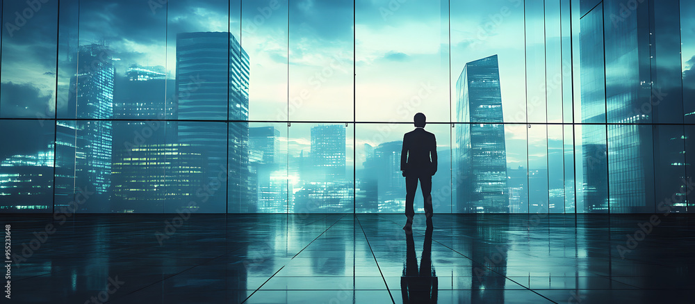“A Businessman Standing in Front of Glass Buildings, Representing Modern Corporate Success, Innovation, and Ambition, Perfect for Themes of Leadership, Urban Business Life, and Professional Achievemen “A Businessman Standing in Front of Glass Buildings, Representing Modern Corporate Success, Innovation, and Ambition, Perfect for Themes of Leadership, Urban Business Life, and Professional Achievemen