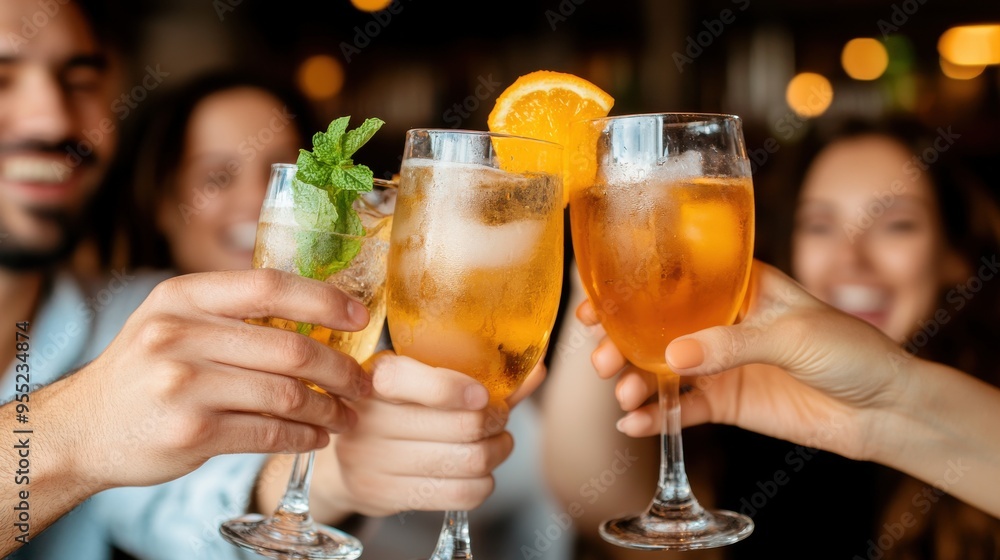 Cheers to friendship with colorful cocktails in a lively setting, capturing joyful moments and refreshing drinks. Cheers to friendship with colorful cocktails in a lively setting, capturing joyful moments and refreshing drinks.