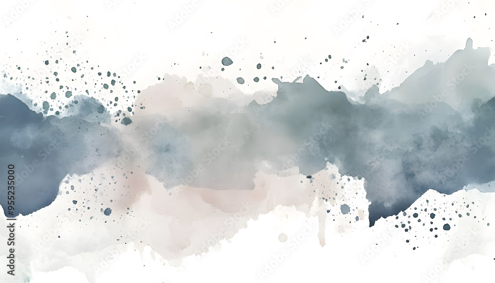 Obraz premium Soft watercolor splashes or strokes in muted tones, offering an artistic yet understated look