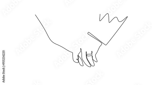 One continuous line drawing of reading book concept. Full length animation illustration. High quality 4k footage.