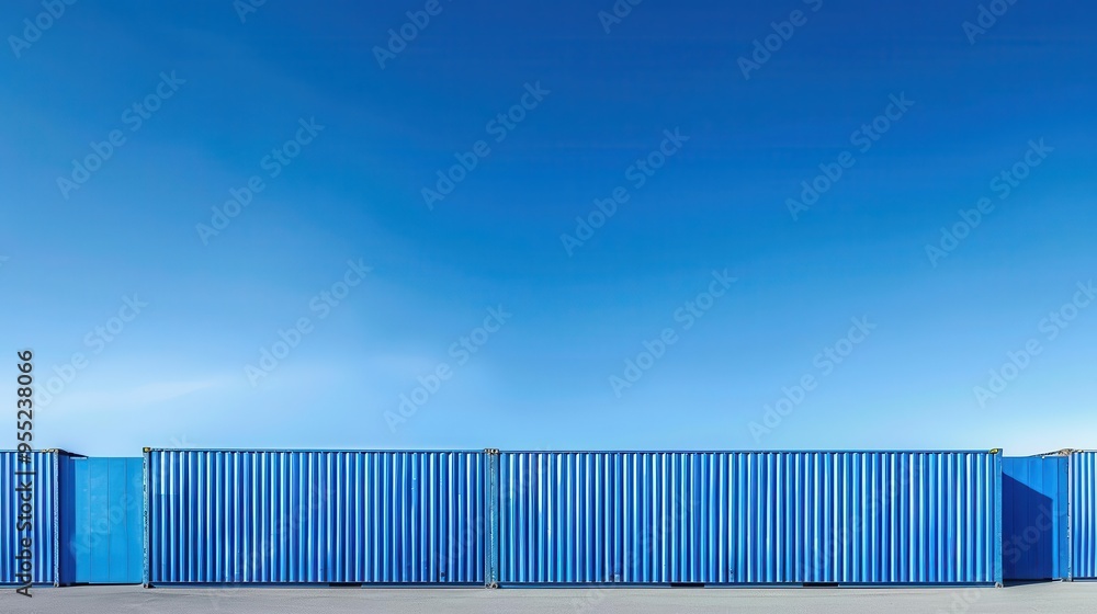 stacked blue shipping containers against a vast sky symbolizing global logistics and international trade cargo transportation photograph stacked blue shipping containers against a vast sky symbolizing global logistics and international trade cargo transportation photograph