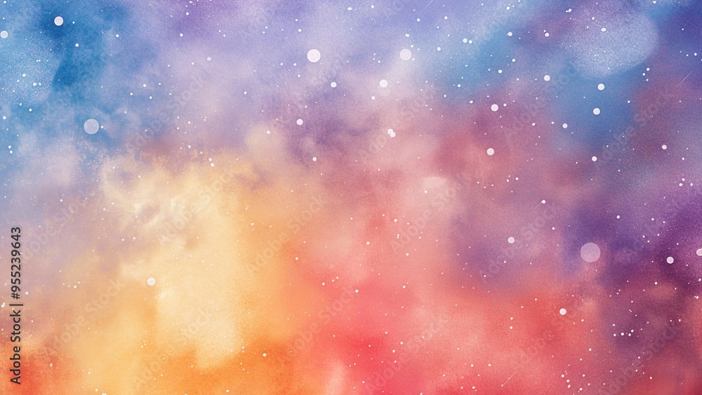 Fototapeta premium Rainbow galaxy abstract watercolor background