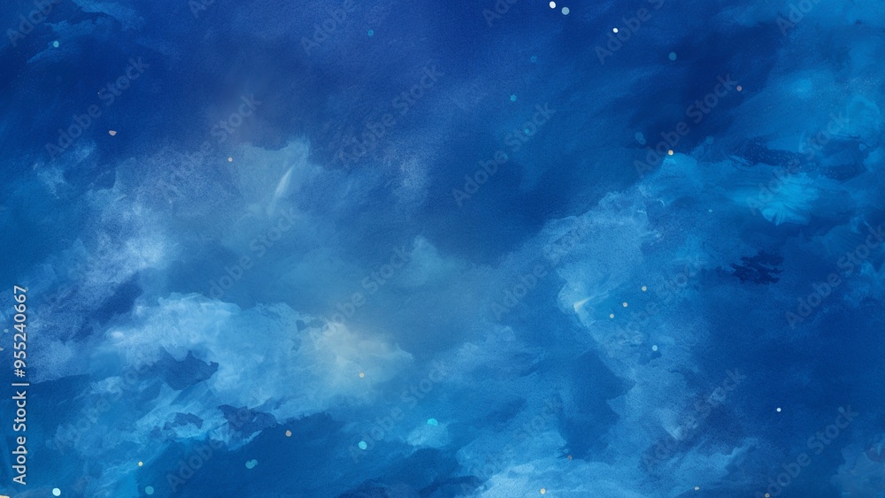 Fototapeta premium Night blue sky abstract watercolor background