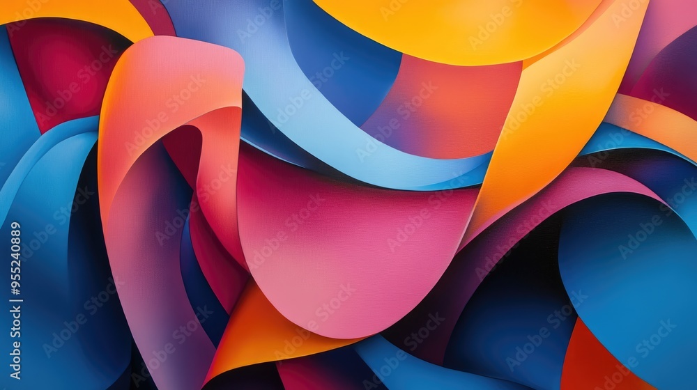 Abstract Colorful Curved Shapes Background Abstract Colorful Curved Shapes Background