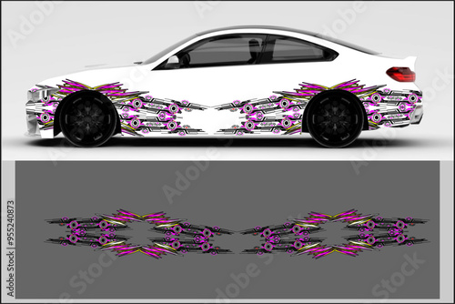 Sports car wrapping decal design