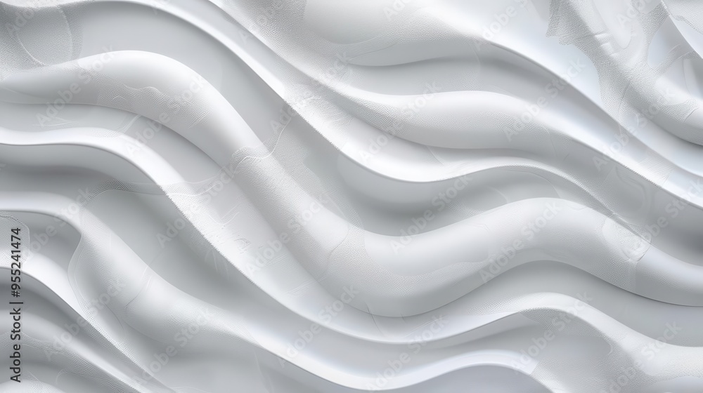Fototapeta premium subtle white waves creating a soft embossed texture on a seamless background giving an illusion of flowing marble with gentle highlights and shadows