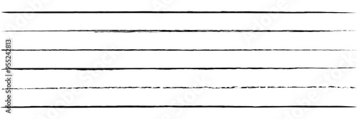 Strikethrough lines collection. Set of hand drawn freehand emphasis elements, underline, marker or ball pen line, crossed scribble stripe. Vector illustration. EPS 10