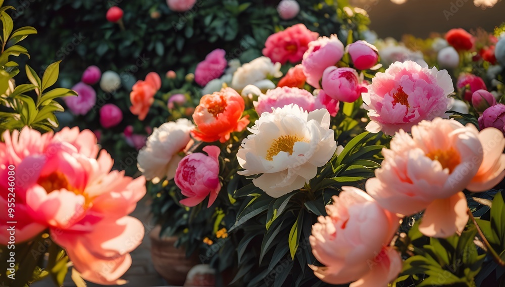 Beautiful pink and white tulips bloom in a field, creating a stunning floral display perfect for a romantic wedding Beautiful pink and white tulips bloom in a field, creating a stunning floral display perfect for a romantic wedding