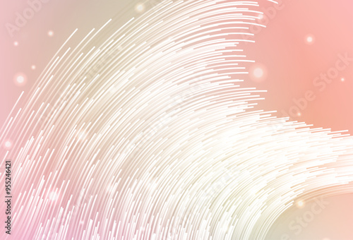 Light Pink, Green vector texture with curved lines.