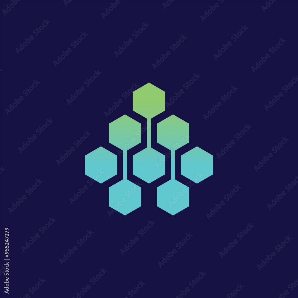 Technology and connection logo design with polygon concept Technology and connection logo design with polygon concept