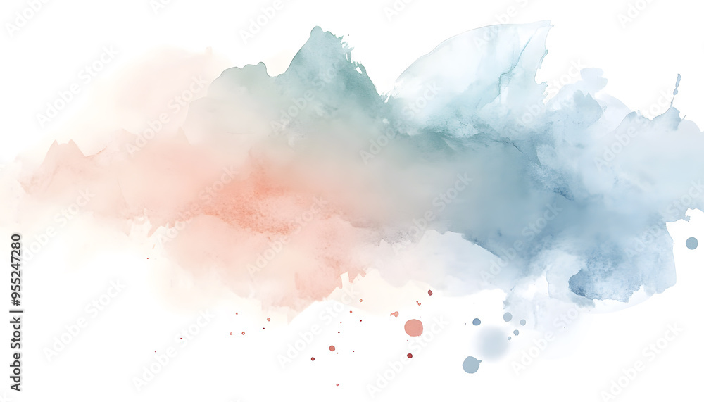 Obraz premium Soft watercolor splashes or strokes in muted tones, offering an artistic yet understated look