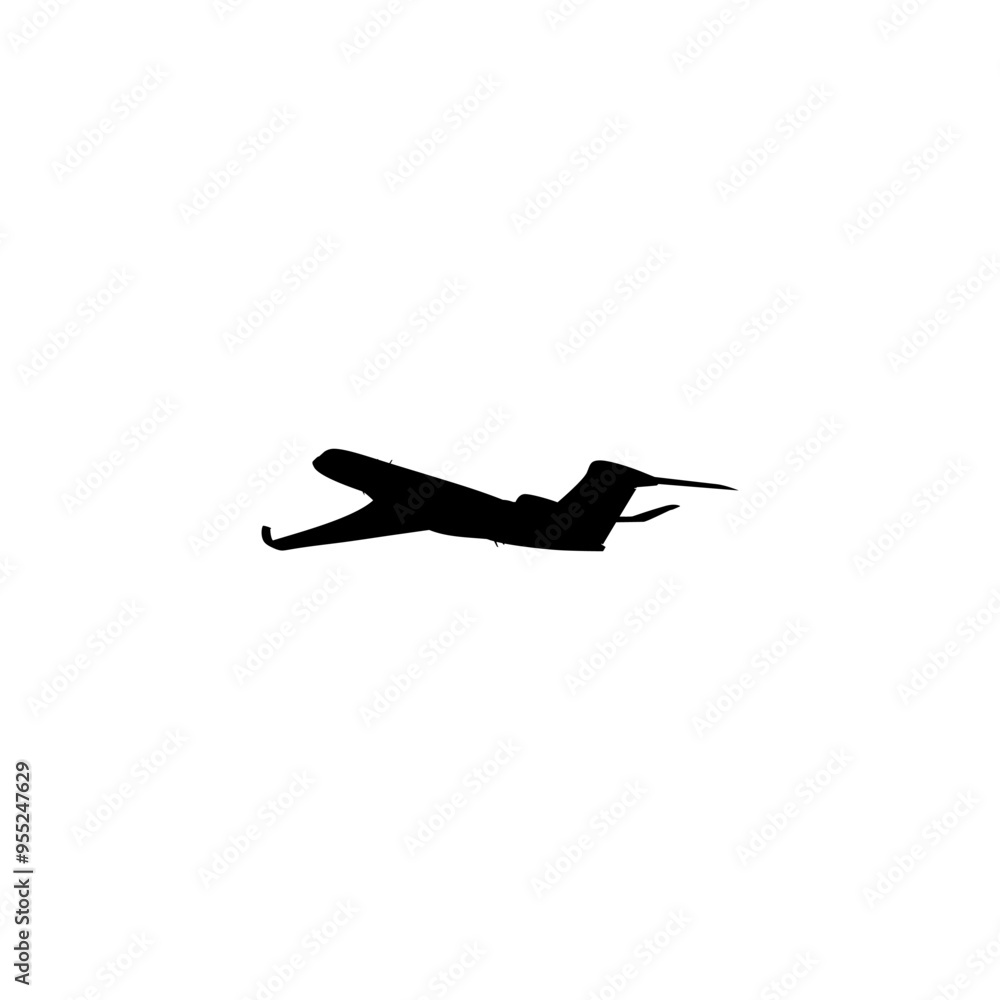Silhouette of the Private Jet, Aircraft, Aeroplane. Flat Style, can use for Logo Gram, Pictogram, Apps, Website, or Graphic Design Element. Vector Illustartion Silhouette of the Private Jet, Aircraft, Aeroplane. Flat Style, can use for Logo Gram, Pictogram, Apps, Website, or Graphic Design Element. Vector Illustartion