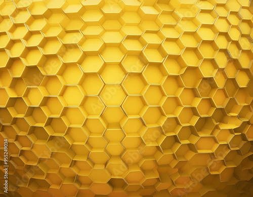 Geometric Honeycomb Pattern Abstract Yellow Hexagon Texture Background with Modern Clean Design