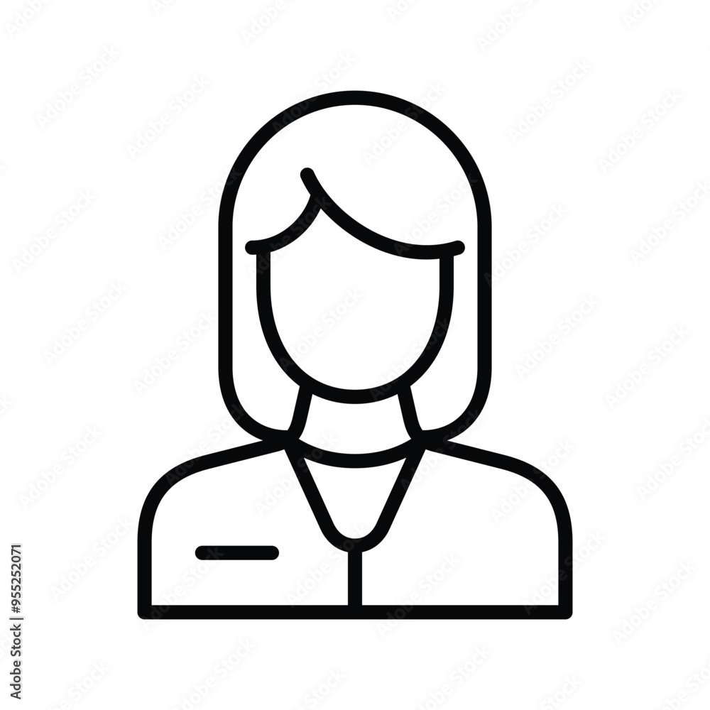 female hospital worker line vector icon female hospital worker line vector icon