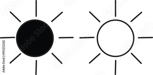 Weather condition icon related to weather forecast. clouds, sun shining, cloudy, rainy used for web designing. A selection of weather icons isolated on white with transparent background.