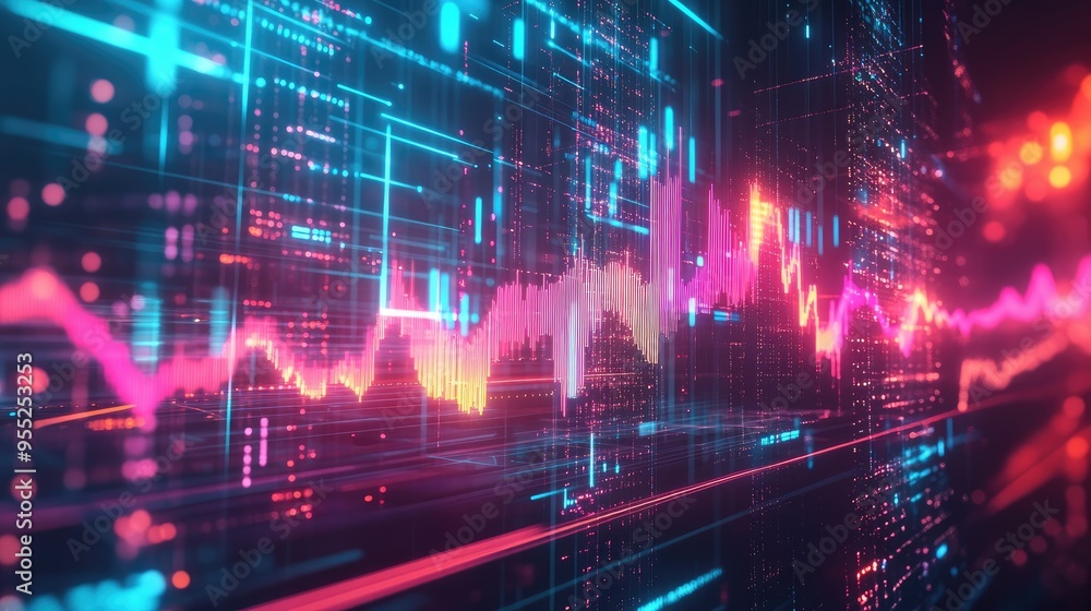 A futuristic image of a stock market graph, with glowing lines and digital elements, suggesting the potential of technology in financial trading. A futuristic image of a stock market graph, with glowing lines and digital elements, suggesting the potential of technology in financial trading.