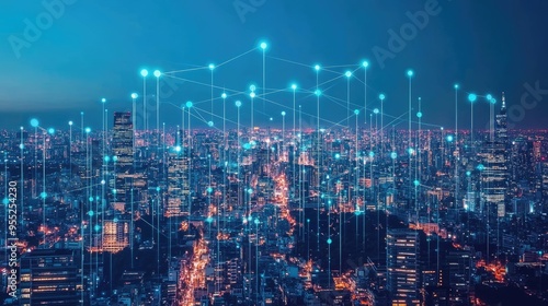 Wallpaper Mural Concept of digital transformation featuring IoT and AI technologies, showcasing the evolution of business strategies Torontodigital.ca