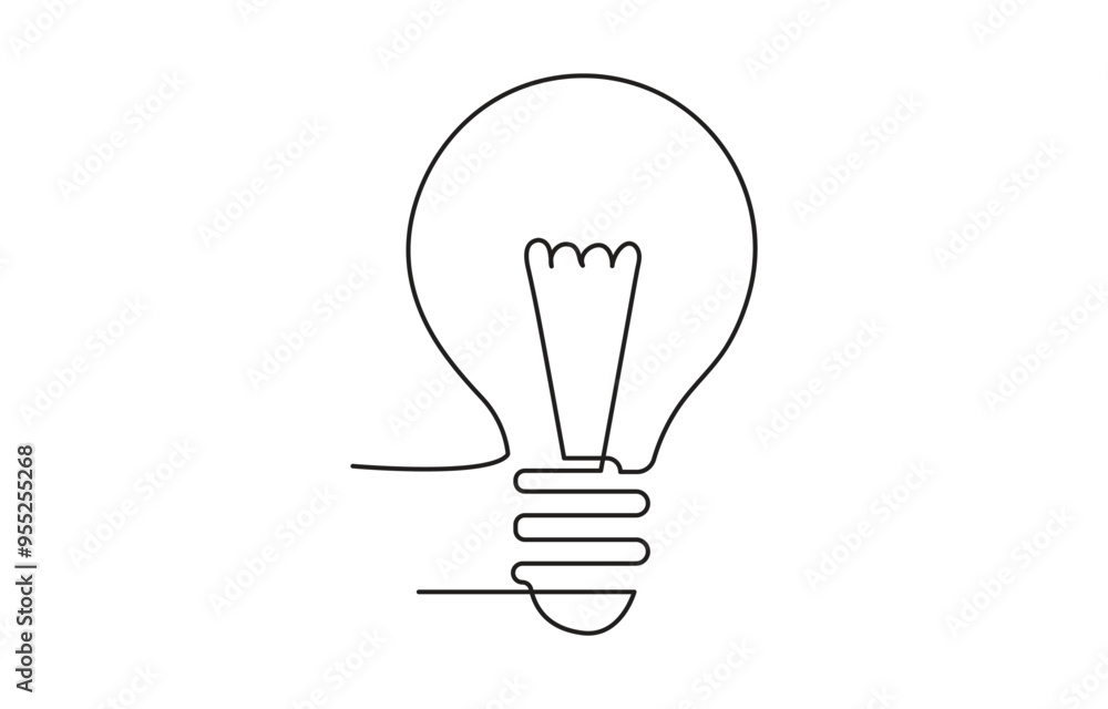 continuous line drawing of electric light bulb for modern design. continuous line drawing of electric light bulb for modern design.