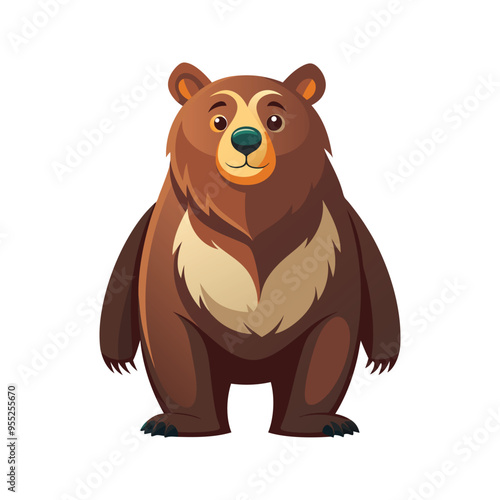 Bear cartoon color illustration design