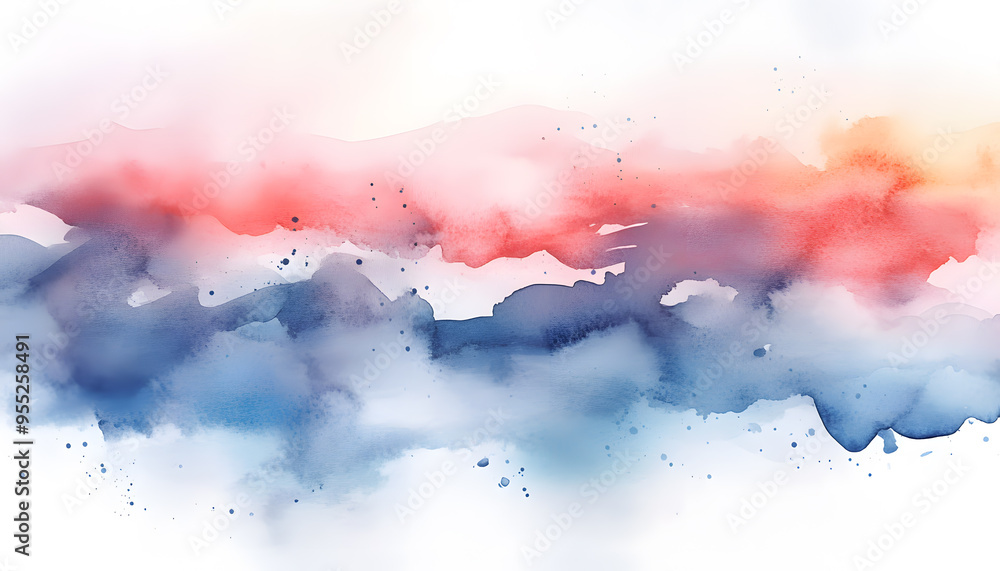 Obraz premium Soft watercolor splashes or strokes in muted tones, offering an artistic yet understated look