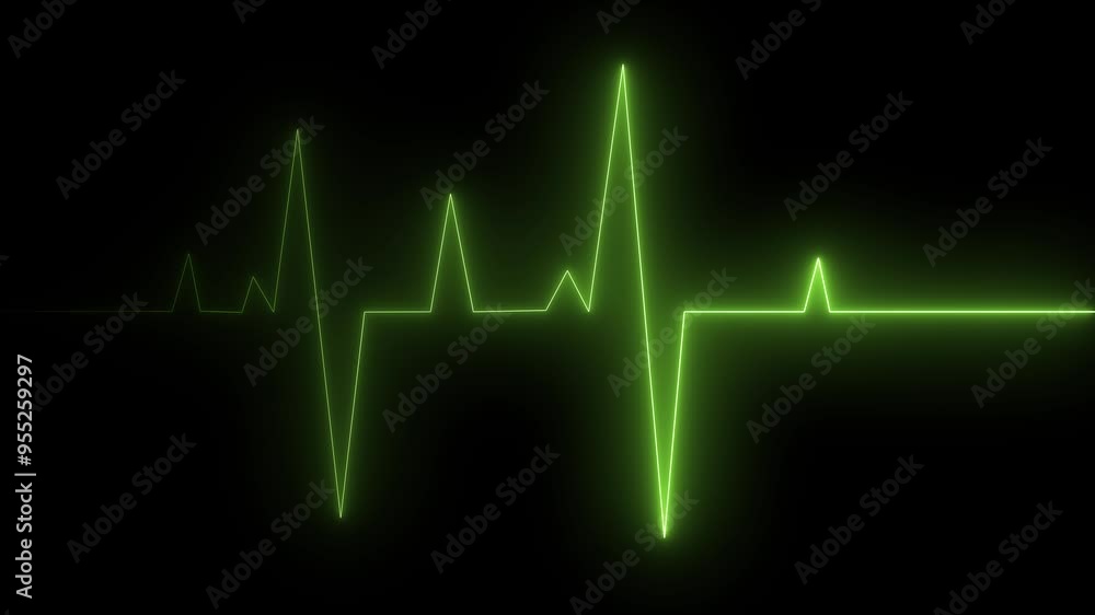 Colorful heartbeat and pulse on black screen, seamless and loop motion animate footage Colorful heartbeat and pulse on black screen, seamless and loop motion animate footage