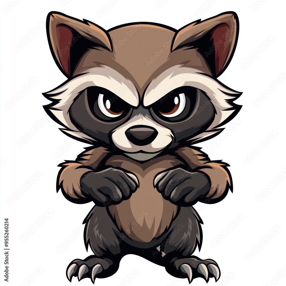 Angry Raccoon Cartoon Illustration Angry Raccoon Cartoon Illustration