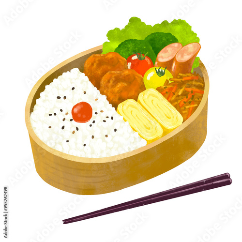 おいしそうなお弁当のイラスト