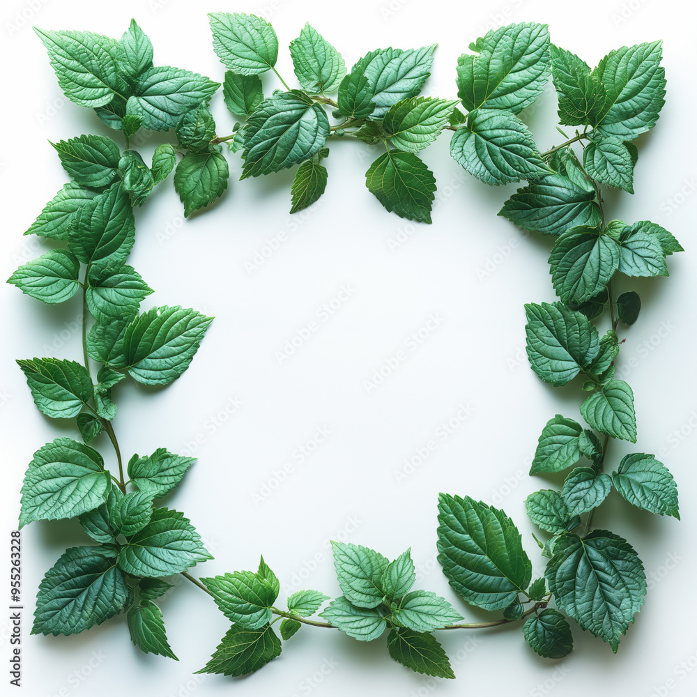 Fototapeta premium A green leafy plant with a white background