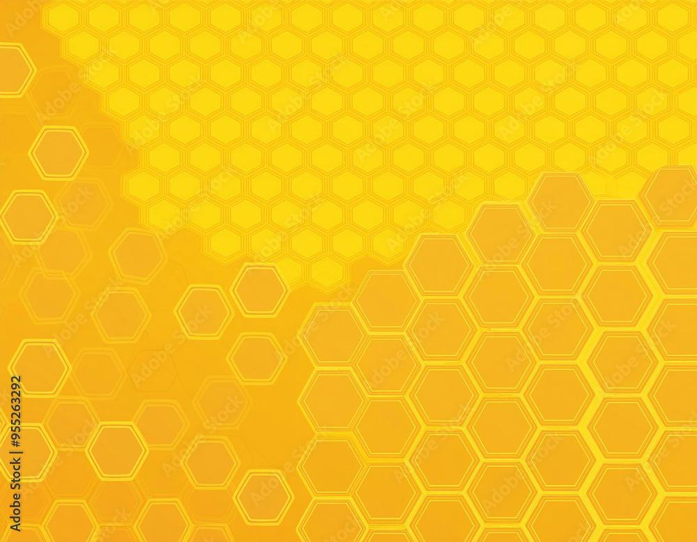 Geometric Honeycomb Pattern Abstract Yellow Hexagon Texture Background with Modern Clean Design
