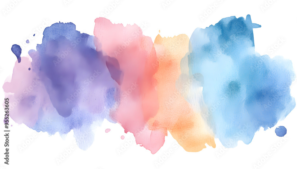 Obraz premium Soft watercolor splashes or strokes in muted tones, offering an artistic yet understated look