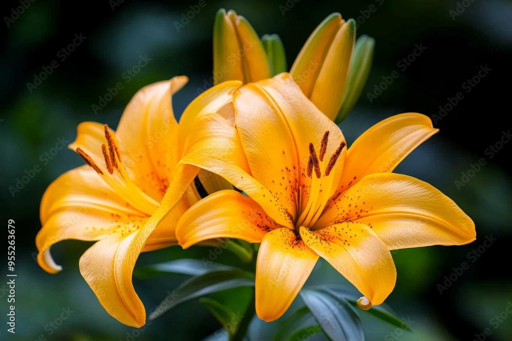 Obraz premium Lilies, trumpet-shaped, bold and beautiful stand out with their unique and striking form