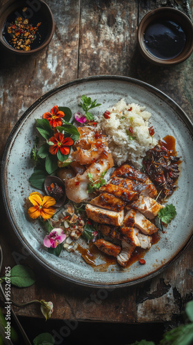 Grilled Chicken & Rice Dish.