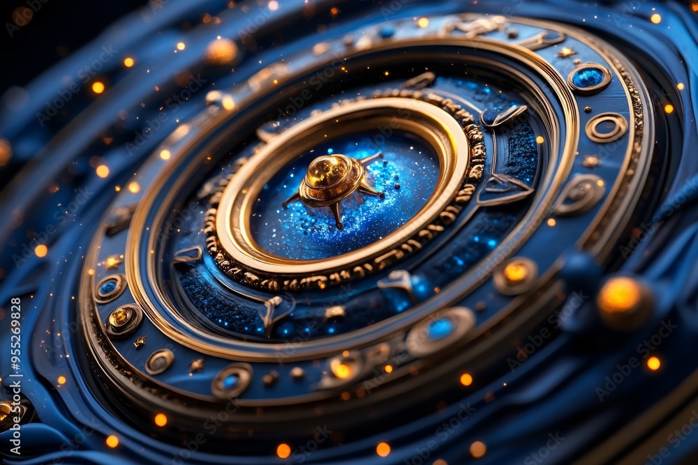 Obraz premium Zodiac signs in a cosmic portal, illustrated in a scene where each zodiac sign is a gateway to another dimension, with stars, galaxies, and cosmic energy swirling around them