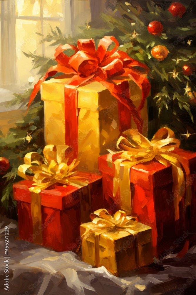 A thoughtful gift beneath the tree for a joyful new year s celebration and positive vibes A thoughtful gift beneath the tree for a joyful new year s celebration and positive vibes