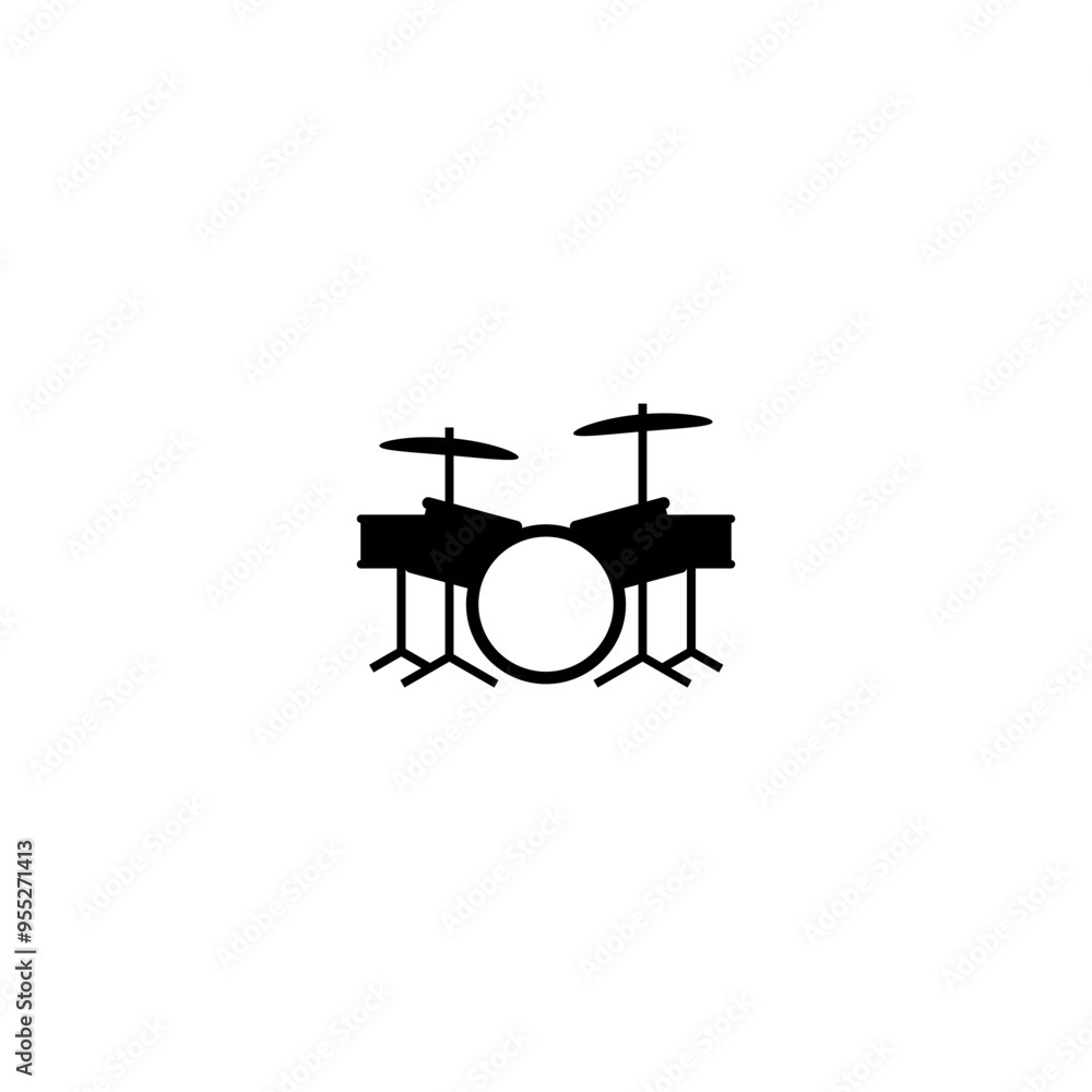 Drum set icon isolated on white background Drum set icon isolated on white background