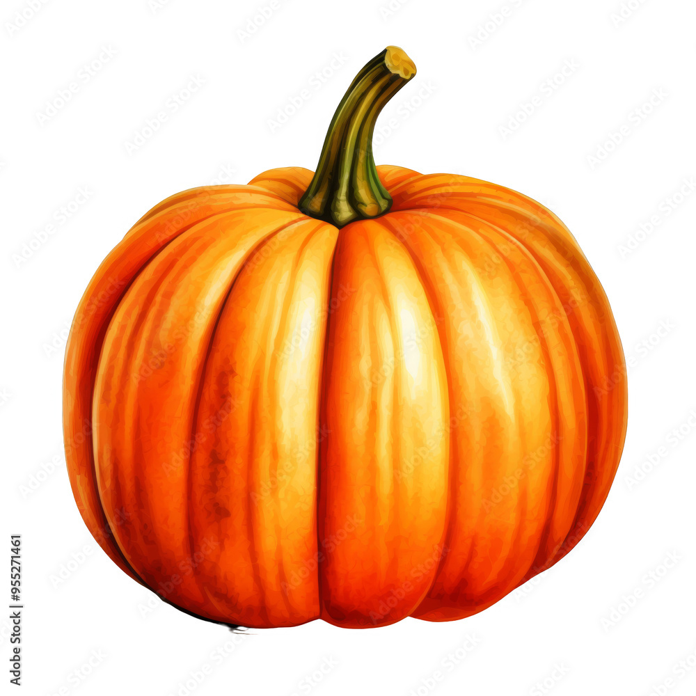 Obraz premium A Single, Ripe Orange Pumpkin